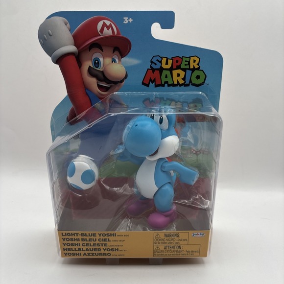 Super Mario 4" Action Figures - Mario Dry Bones Light Blue Yoshi Green Shy Guy - Picture 4 of 9